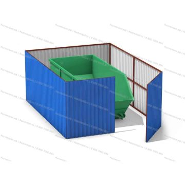 Бункерная площадка с воротами на 1 бункер
