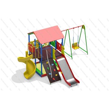 ДИК Форт Боярд 03 с качелями и винтовой горкой