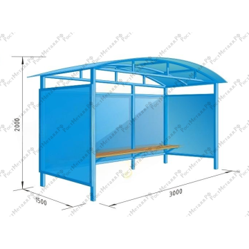 Автобусная остановка ОМ-4 (Город) 3м сот. поликарбонат 10мм