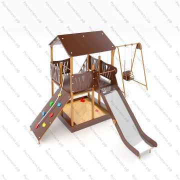 ДИК Форт Боярд ЭКО с качелями