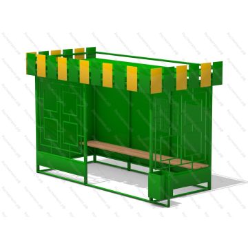 Автобусная остановка ОМ 7 3,15м металл  Прогресс "Антивандальная"