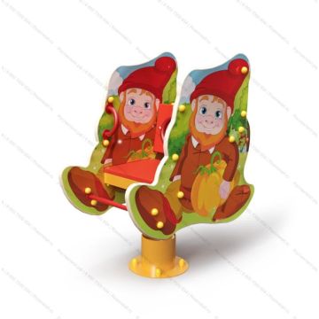 Качалка на пружине Гномик с фотопечатью