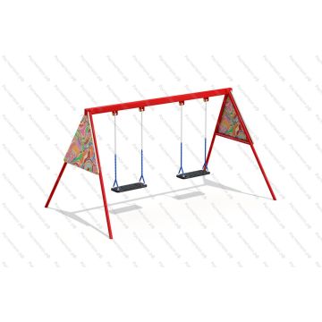Качели Двойные ⌀32 Сиденье без спинки на цепях Калейдоскоп