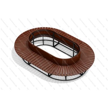 Скамейка овальная со спинкой