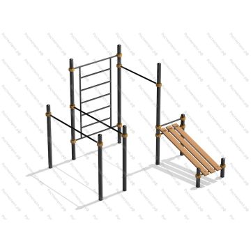 Турник, брусья, скамья для пресса, шведская стенка