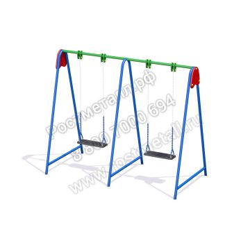 Качели Двойные ⌀32 Сиденье без спинки на цепях