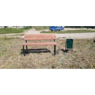 Скамейка уличная Стандарт со спинкой