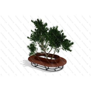 Скамейка овальная со спинкой