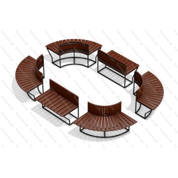 Скамейка овальная со спинкой