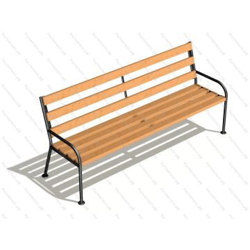 Скамейка парковая Квартет со спинкой