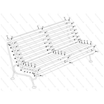 Скамейка парковая Дебют со спинкой