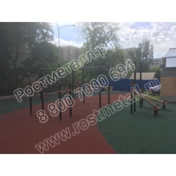 Рукоход двухуровневый с лестницей и двумя турниками