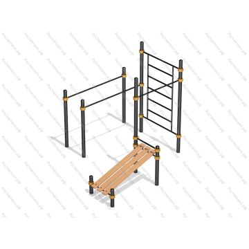 Турник, брусья, скамья для пресса, шведская стенка