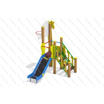 Шведская стенка Жираф с горкой