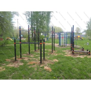 Рукоход двухуровневый с лестницей и двумя турниками