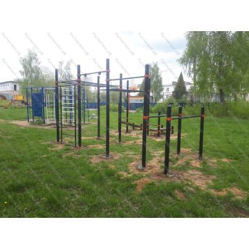 Рукоход двухуровневый с лестницей и двумя турниками