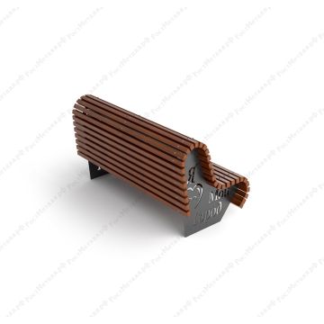 Скамейка Мой город со спинкой