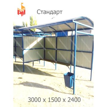 Автобусная остановка  Стандарт 3м две стенки профнастил