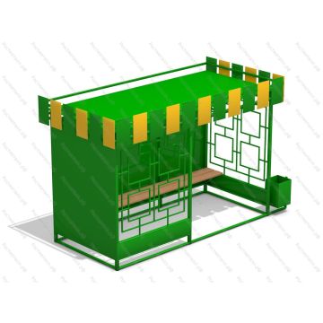 Автобусная остановка ОМ 7 3,15м металл  Прогресс "Антивандальная"