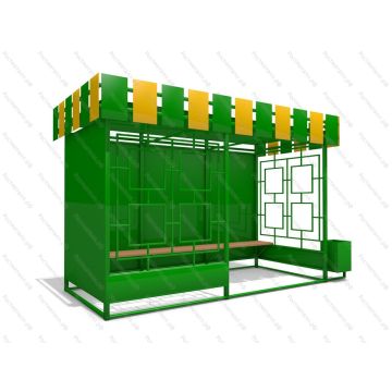 Автобусная остановка ОМ 7 3,15м металл  Прогресс "Антивандальная"