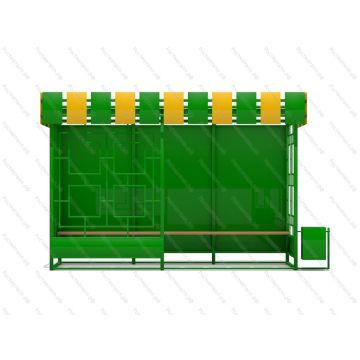 Автобусная остановка ОМ 7 3,15м металл  Прогресс "Антивандальная"