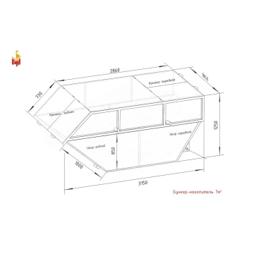 Бункер контейнер для мусора объемом 7 м3