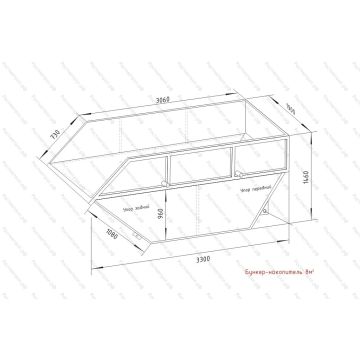 Бункер контейнер для мусора объемом 8 м3