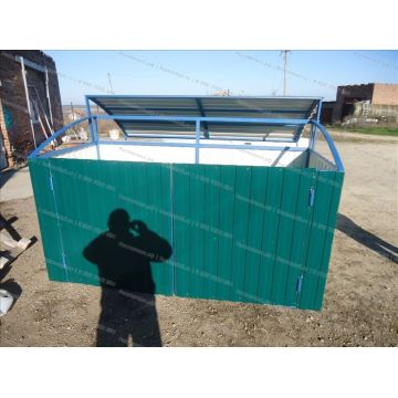 Контейнерная площадка для мусора с опрокидывающимся верхом на 2 контейнера