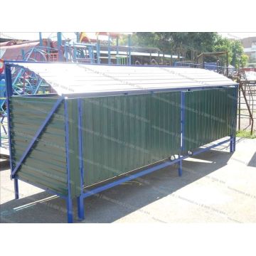 Контейнерная площадка для мусора с опрокидывающимся верхом на 4 контейнера