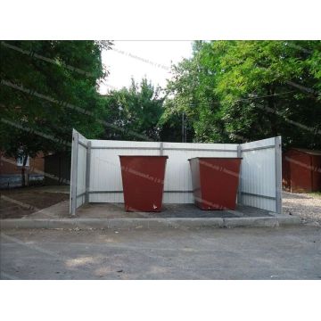 Контейнерная площадка для мусора открытая на 2 контейнера