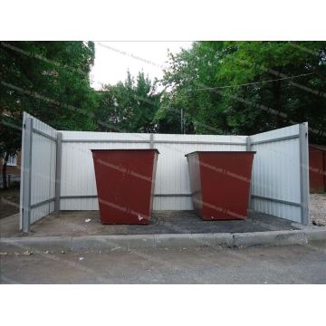 Контейнерная площадка для мусора открытая на 2 контейнера