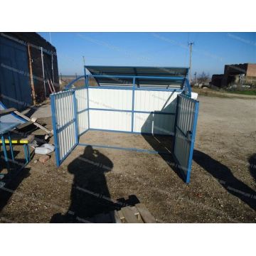 Контейнерная площадка для мусора с опрокидывающимся верхом на 3 контейнера