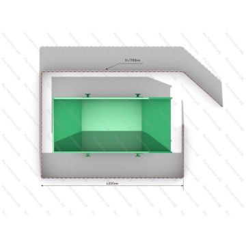 Бункерная площадка с воротами на 1 бункер