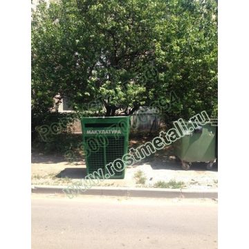 Контейнер металлический 0,75м3 для раздельного сбора мусора - для макулатуры