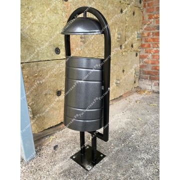 Урна уличная Рубин с крышкой 20л серебро